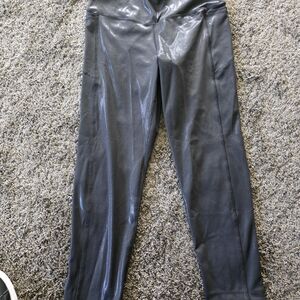 Women's VS Pink Shiny Black Leggings